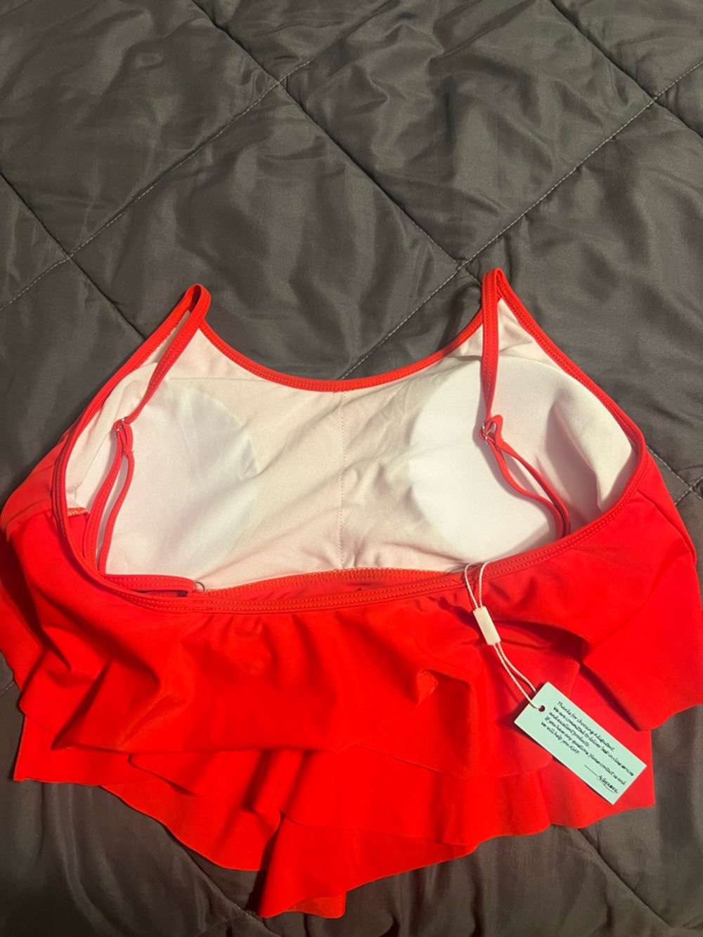 Red Ruffle Swim Tankini - Picture 4 of 5